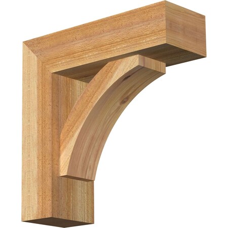 Ekena Millwork Thorton Block Rough Sawn Bracket w/ Offset Brace, Western Red Cedar, 6"W x 18"D x 18"H BKT0604X18X18THR05RWR